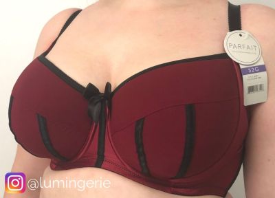 Parfait Lingerie Charlotte Padded Bra Black Rio Red Underwired, slightly padded balconnet 70-100, D-H P6901-RIO