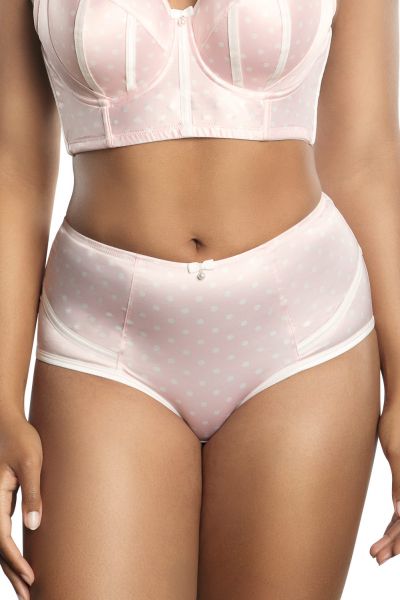 Parfait Lingerie Charlotte High Waist Briefs Petal Pink Dot High waist brief for Charlotte range S-4XL P6917-PPD