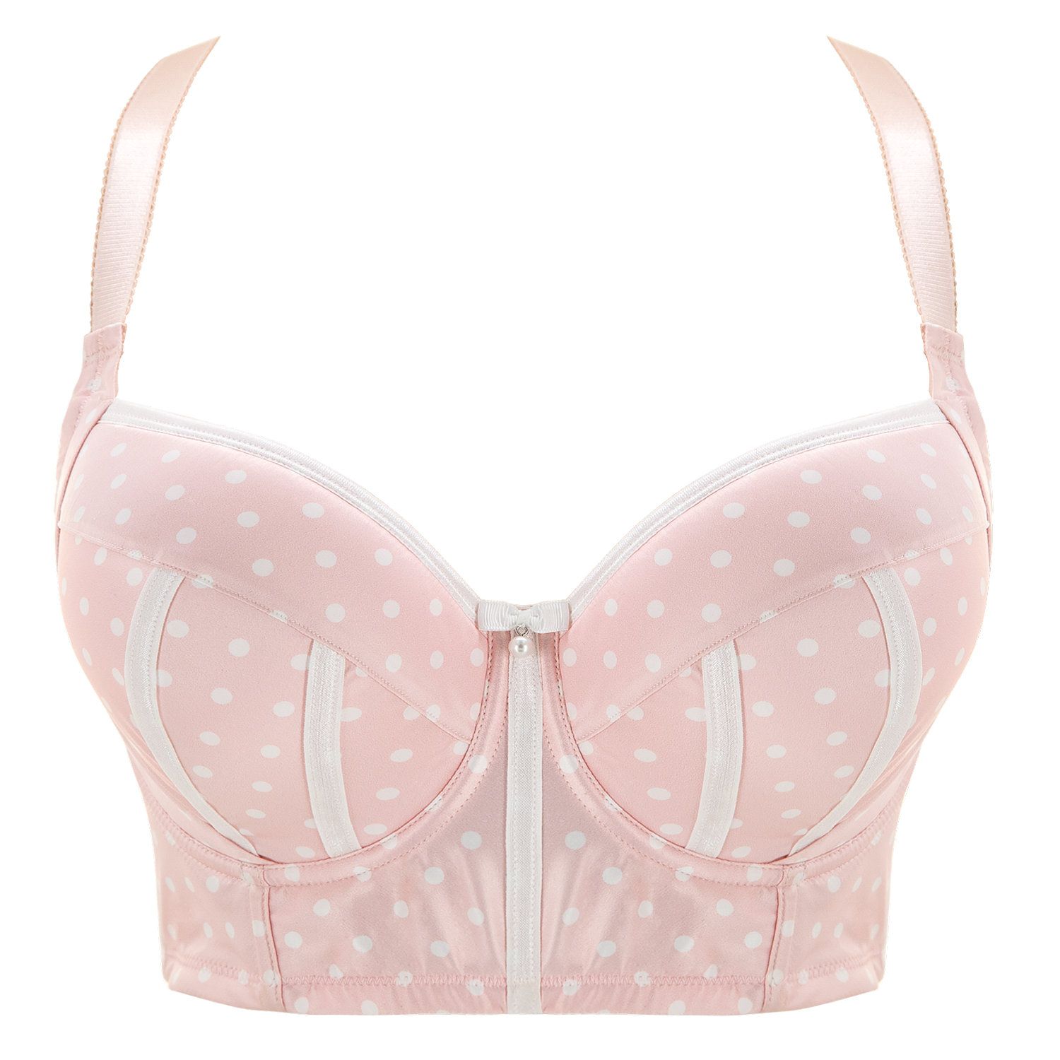 Parfait Lingerie Charlotte Padded Longline Bra Petal Pink Dot