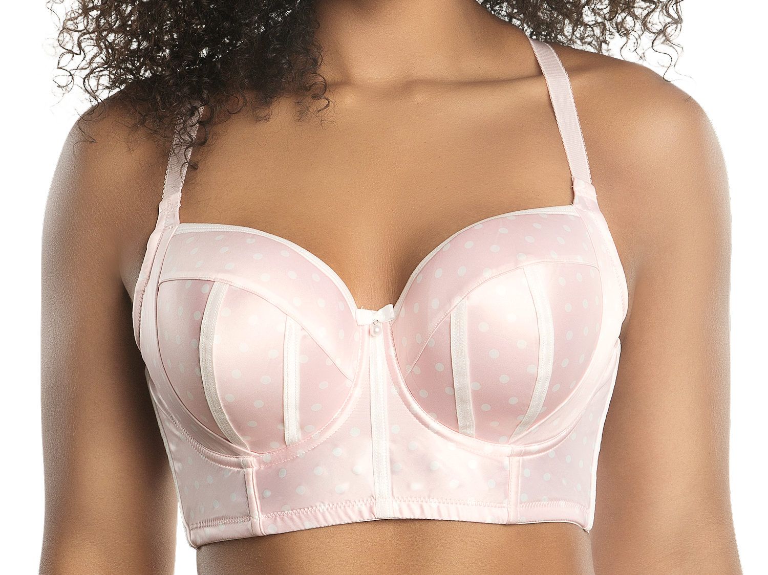 Parfait Lingerie Charlotte Padded Longline Bra Petal Pink Dot