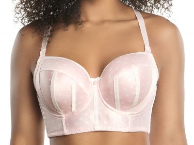 Parfait Lingerie Charlotte Padded Longline Bra Petal Pink Dot Underwired, lightly padded longline balconnet 70-90, D-H P6977-PPD