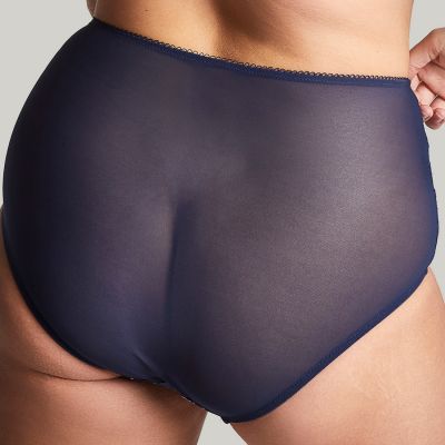 Sculptresse by Panache Chi Chi High Waist Brief Blue Meadow High rise brief with see-through mesh back. 38-50 7692-BLW