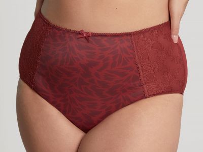 Sculptresse by Panache Chi Chi High Waist Brief Red Animal High rise brief with see-through mesh back 40-50 7692-REL