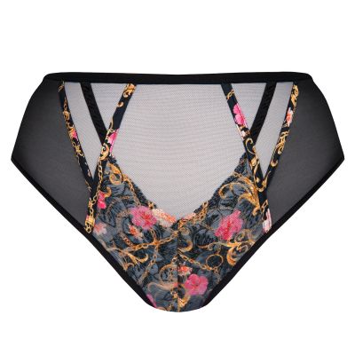 Gorsenia Chiara Brief Black Floral  M/38 - 4XL/48 K756