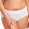 Nessa Coco Midi Brief White-thumb Normal rise mesh brief with guipure front. 40-52 NO2-WHE