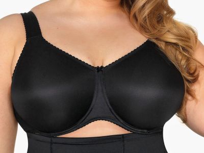 Gaia Lingerie Comfort Minimizer Soft T-shirt Bra Black Underwired, moulded minimizer t-shirt bra 65-100, D-L BM-7-BS-15-CZA