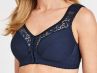 Miss Mary Cotton Lace Non-Wired Front Closure Bra Navy-thumb Non-wired, full cup bra with front closure and wide straps. 80-110 D-G MM-2158