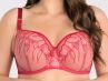 Gorsenia Crazy Heart Soft Bra Red-thumb Underwired, non-padded mesh bra with embroidery. 70-100, D-M K828