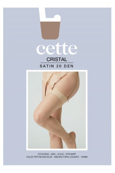 Cette Cristal Sheer Stockings Natural 20 den Silicone free stockings with reinforced top and toes. S-4XL 307-804