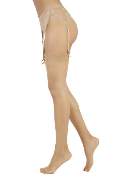 Cette Cristal Sheer Stockings Natural 20 den Silicone free stockings with reinforced top and toes. S-4XL 307-804