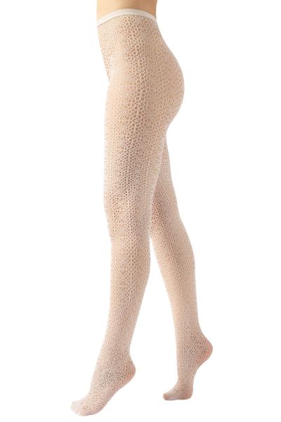 Cette Crochet Fishnet Tights - Off White Crochet fishnet tights with elasticated waist. S/M - 2XL 445-608/OFF
