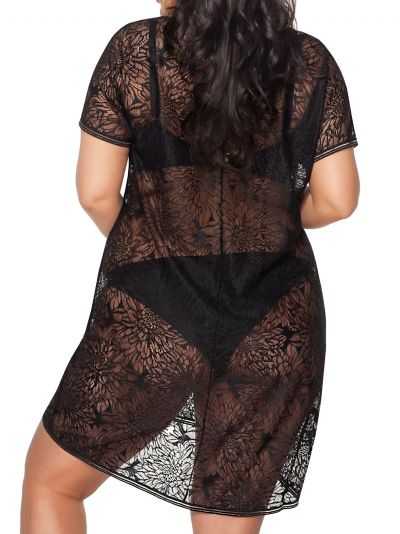 Ava Swimwear Daalia Lace Tunic Black  S/M - 2XL/3XL SP22