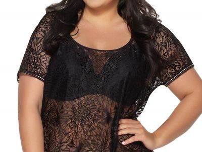 Ava Swimwear Daalia Lace Tunic Black  S/M - 2XL/3XL SP22