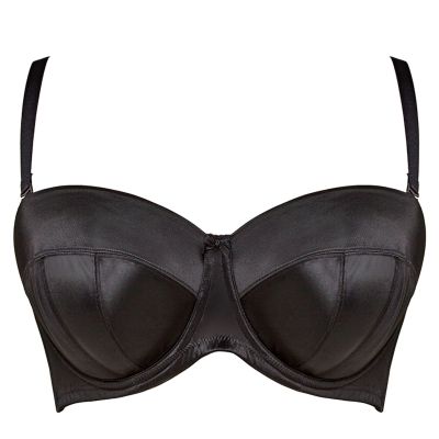 Sculptresse by Panache Dana Strapless Bra Black Underwired, slightly padded strapless bra 75-105, D-M 9670-BLK