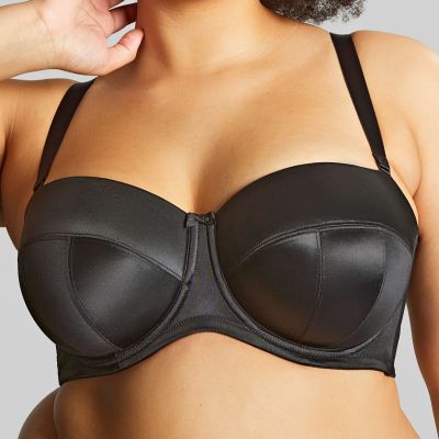 Sculptresse by Panache Dana Strapless Bra Black Underwired, slightly padded strapless bra 75-105, D-M 9670-BLK