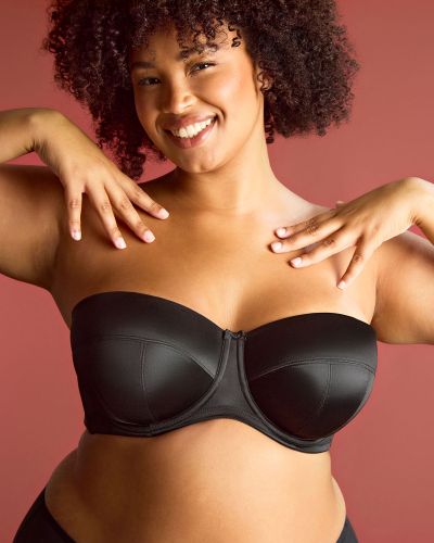 Sculptresse by Panache Dana Strapless Bra Black Underwired, slightly padded strapless bra 75-105, D-M 9670-BLK