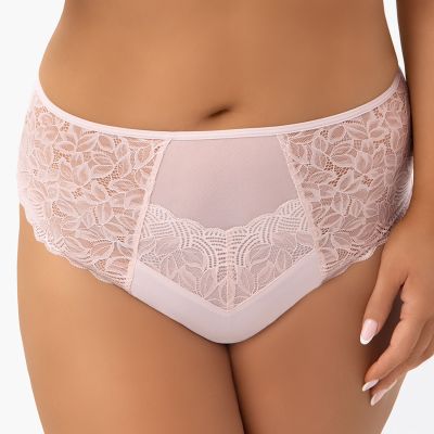 Gorsenia Daria Briefs - Beige Midi briefs with medium high waist. L/40 - 4XL/48 F009
