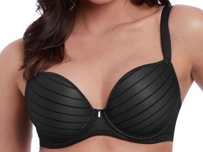 Freya Cameo Plunge Bra Black Underwired, moulded and seamless plunge bra 65-85, D-J AA3160-BLK