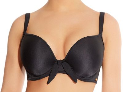Freya Deco Swim UW Bikini Top Black Underwired, moulded and seamless plunge bikini top 60-85, D-J AS3284-BLK