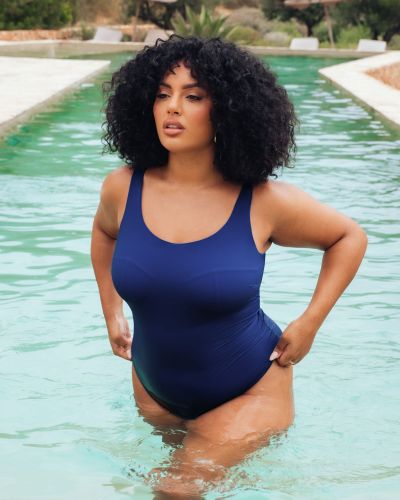 Curvy Kate Deep Dive Non Wired Swimsuit - Cobalt Blue Non-wired, dual sized swimsuit. 65-90 E/F - O/P CS028606-CBU