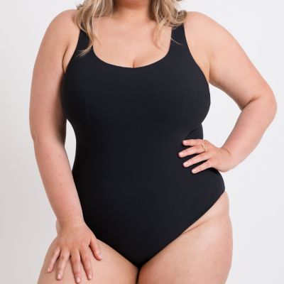 Curvy Kate Deep Dive Non Wired Swimsuit Black Non-wired, dual sized swimsuit. 65-90 E/F - O/P CS-028606-BLK