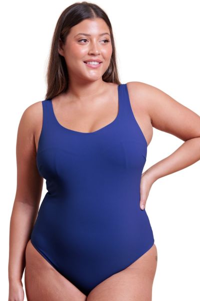 Curvy Kate Deep Dive Non Wired Swimsuit - Cobalt Blue Non-wired, dual sized swimsuit. 65-90 E/F - O/P CS028606-CBU