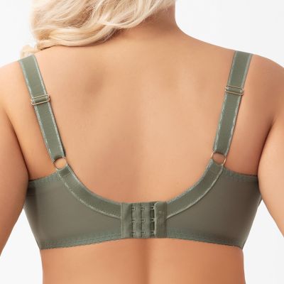 Gorsenia Delaila UW Soft Bra Green Floral Underwired, non-padded mesh bra with embroidery. 70-100, D-M K939-ZIE