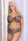 Gorsenia Delaila UW Soft Bra Green Floral-thumb Underwired, non-padded mesh bra with embroidery. 70-100, D-M K939-ZIE