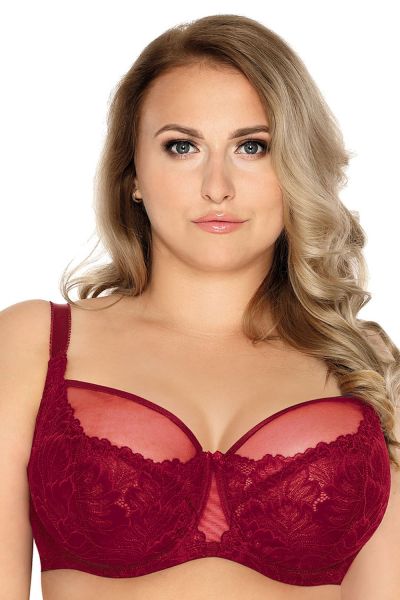 Subtille Demeter Soft Bra Claret Red Underwired non-padded mesh bra 65-95, D-N DEM-SOFT-BOR