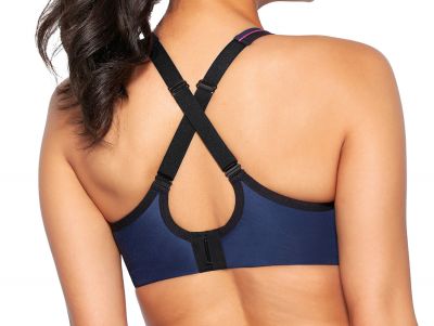 Ava Lingerie Dina UW Padded Sports Bra Navy Underwired, padded sports bra. 65-105, D-L DINA-NAVY