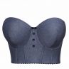 Parfait Lingerie Dolly Longline Strapless Bustier Dark Blue Denim-thumb Underwired, fully boned longline strapless bustier bra. M-2XL, S+-3XL+ (D-L cups) P50118-DBD