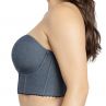 Parfait Lingerie Dolly Longline Strapless Bustier Dark Blue Denim-thumb Underwired, fully boned longline strapless bustier bra. M-2XL, S+-3XL+ (D-L cups) P50118-DBD