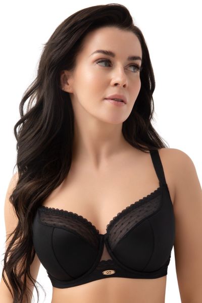 Gorsenia Dotti UW Half Padded Bra - Black Underwired, half-padded bra. 65-105, D-K G021-CZA
