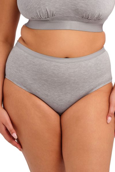 Elomi Downtime Short - Grey Marl Mid-rise hipster short to match your Downtime bralette. M-4XL EL301480-GYL