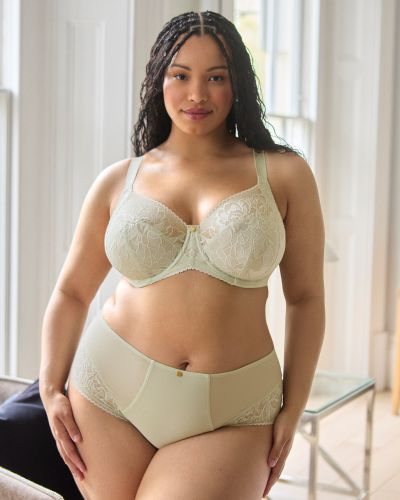 Sculptresse by Panache Dream UW Full Cup Bra - Pistachio Underwired non-padded full cup mesh and stretch lace bra. 75-95, E-L 10805-PSC