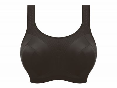 Freya Active Dynamic Non Wired Sports Bra Jet Non-wired, non-padded soft cup sports bra with racerback J-hook. 65-90, D-M AC4014-JET