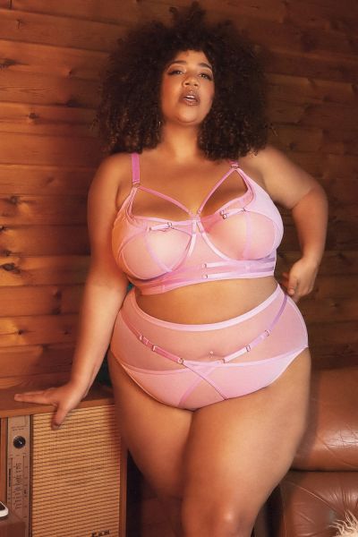  Eddie Crossover Bra Pink Underwired non-padded balcony bra 65-100, D-K PP-3144P