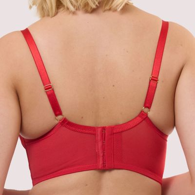 Playful Promises Eddie Crossover UW Balconette Bra - Ruby Red Underwired non-padded balconette bra. 70-95 D-K PP-3144-RR