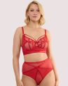 Playful Promises Eddie Crossover UW Balconette Bra - Ruby Red-thumb Underwired non-padded balconette bra. 70-95 D-K PP-3144-RR