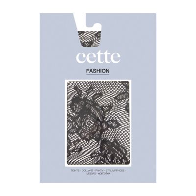 Cette Eden Rose Fishnet Tights - Black Rose fishnet tights with elasticated waist. S/M - 2XL 443-902/BLK