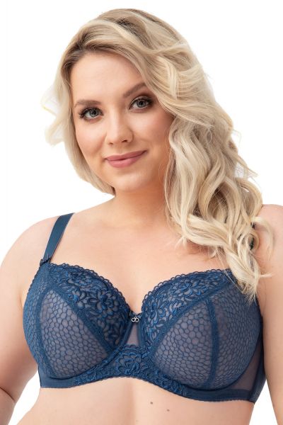 Gorsenia Edith Soft Bra Cobalt Blue Underwired, non-padded bra 65-100, D-M K728