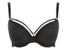 Panache Elan Luxe Plunge Bra Noir-thumb Underwired, padded plunge bra with strapping detail. 60-85, D-H 10676-NOR