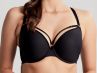 Panache Elan Luxe Plunge Bra Noir-thumb Underwired, padded plunge bra with strapping detail. 60-85, D-H 10676-NOR