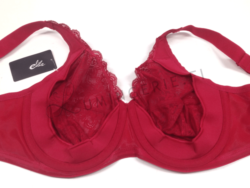 Elila Lace Full Cup Bra Red by Elila Lumingerie bras and underwear for big busts