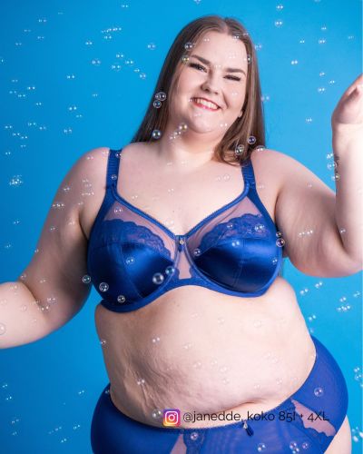 Elomi Cate Allure Full Brief Lapis Blue Full Brief for great coverage. M/40-4XL/50 EL302451-LAS