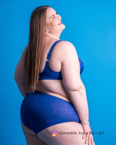 Elomi Cate Allure Full Brief Lapis Blue Full Brief for great coverage. M/40-4XL/50 EL302451-LAS