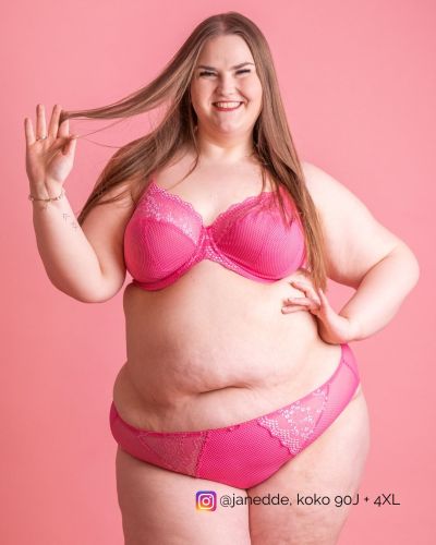 Elomi Charley UW Stretch Plunge Bra Pink Underwired, full cup plunge bra with stretch lace. 70-100, E-N EL4382-PIK