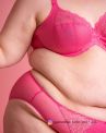 Elomi Charley UW Stretch Plunge Bra Pink-thumb Underwired, full cup plunge bra with stretch lace. 70-100, E-N EL4382-PIK
