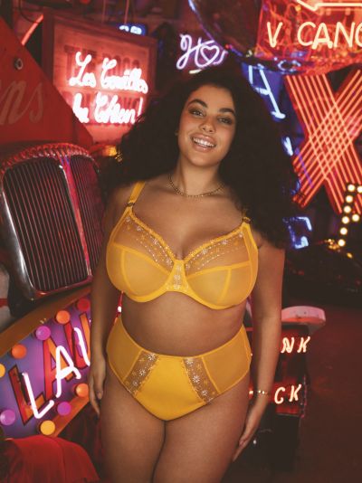 Elomi Matilda UW Plunge Bra Yellow Daisy Underwired, full cup plunge bra 70-100, E-O EL8900-DSY