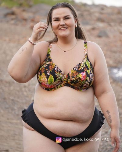 Elomi Plain Sailing High Leg Ruffle Bikini Brief - Black High waist bikini briefs. 40-52 ES7288-BLK